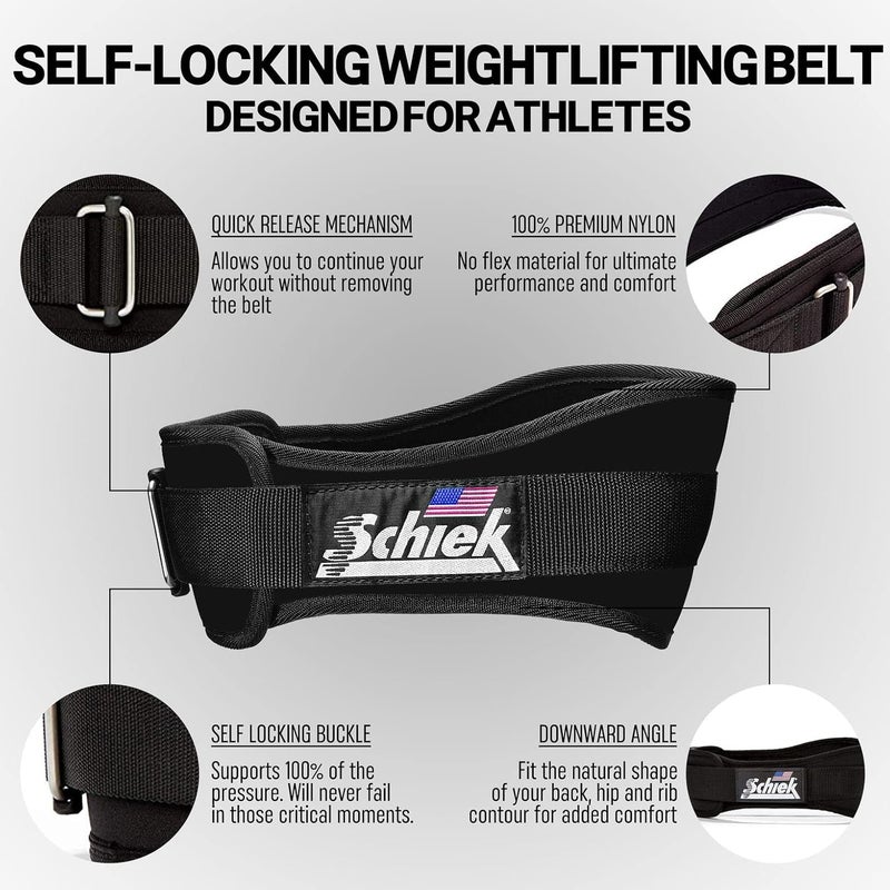 Schiek Sports Model 2004 Nylon 4 3/4" Weight Lifting Belt - Black - Image 4